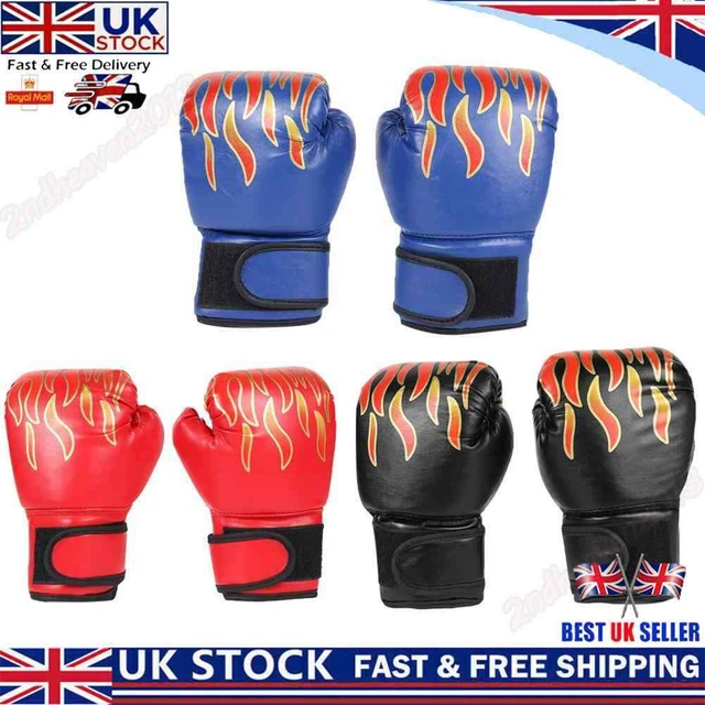 2pcs Boxing Training Fighting Gloves Kid Breathable Sparring Karate Flame Gloves