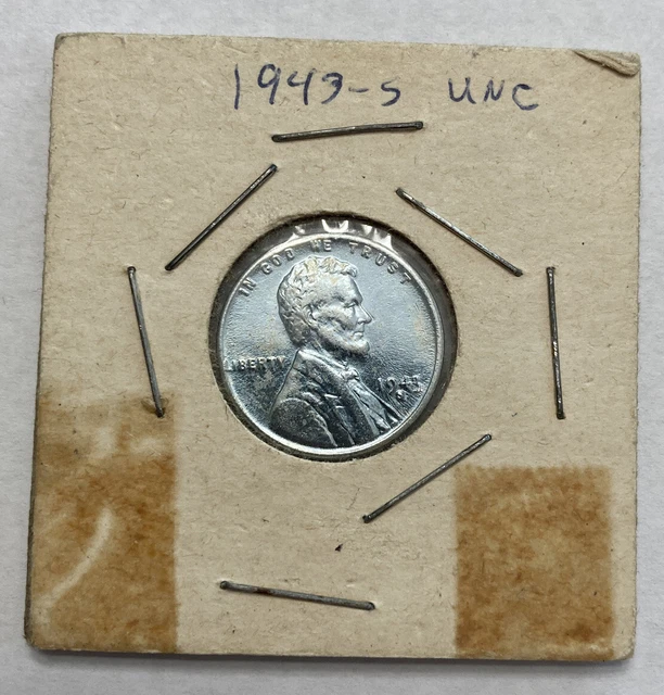 1943 S Steel Cent Wartime Lincoln Head Wheat Penny 1c US Coin UNC Uncirculated