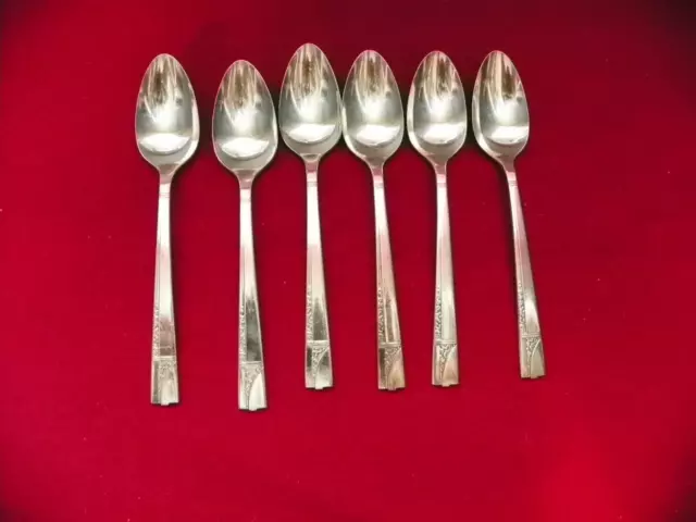 Set Of 6  Oneida  Caprice 1937  Silver Plate  Teaspoons   Box 58