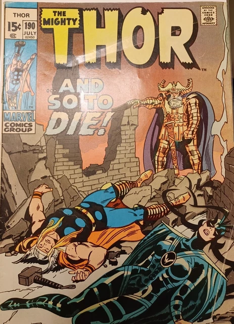 The Mighty Thor #190 1971 Odin Hela Battle Loki Appearance John Buscema Artwork