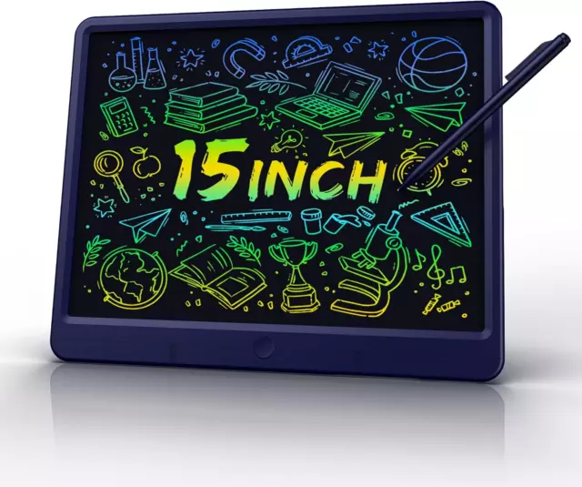 Wicue LCD Writing Tablet for Kids Drawing Board, Colorful Drawing Pads 15In E...