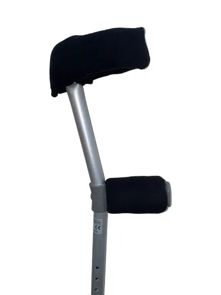 Crutch Arm Covers Sleeve Cuffs Elbow Handle Fleece Crutches Pad Black