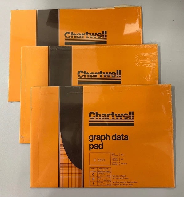 3X CHARTWELL GRAPH Data Pad A4 Paper, Log 1 Cycle D 5511, Bronze £15.51 ...
