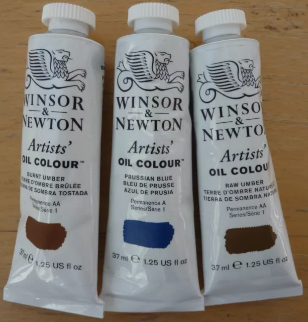 Winsor & Newton Artist Oil Colour 3 x 37ml Tubes Series 1  Colours
