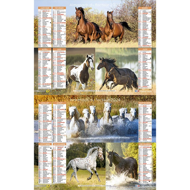 CALENDRIER LA POSTE 2024, Almanach du facteur, chevaux EUR 9,90