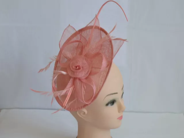 A Stunning Light pink  Large Headband Hat Fascinator Wedding Ladies Day Race