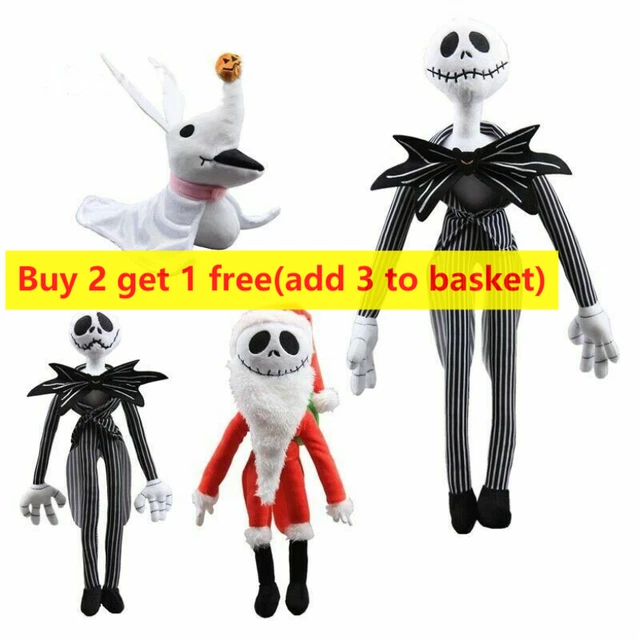 THE NIGHTMARE BEFORE Christmas Jack Skellington Sally Stuffed Plush
