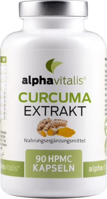 Alphavitalis Curcuma Kapseln Kurkuma Extrakt hochdosiert veganes Pulver Piperin