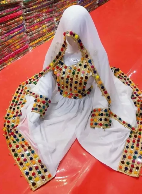 Afghan Kuchi tribal Orange With Embroidery Beautiful Afghani Traditional Vintage