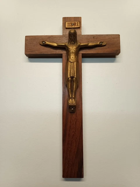 Crucifix En Bois Fratelli Bonella - Archange Michel - 17x24cm - Fabriqué En Italie