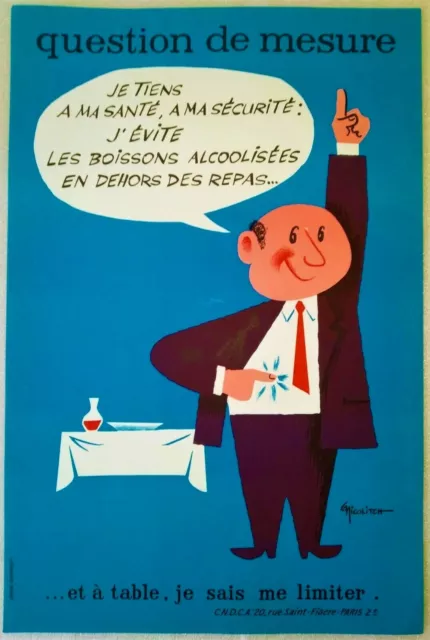 NICOLITCH GEORGES affiche originale "QUESTION DE MESURE" années 50