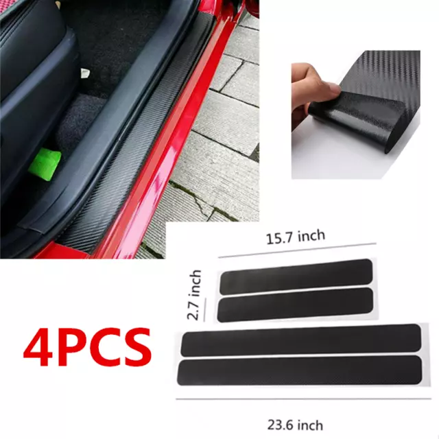 Parts Accessories Car Carbon Fiber Door Sill Plate Cover Anti Scratch Stickers