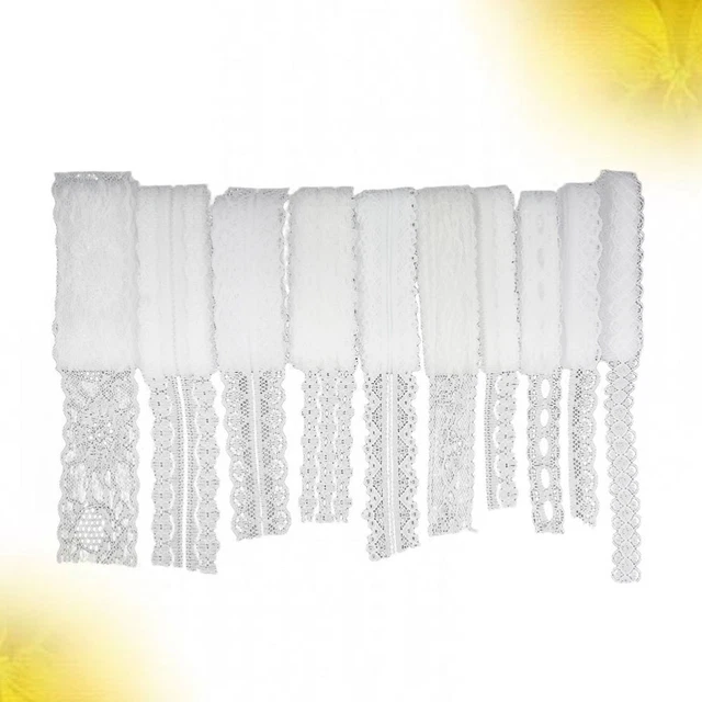Nastro Pizzo Glitter Cintura Pizzo Finitura Pizzo Pizzo Avvolgimento Nastro Bianco
