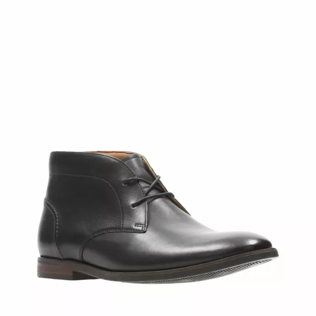 CLARKS GLIDE CHUKKA Black Leather Men's Formal Boots Size UK 7 1/2G £37 ...