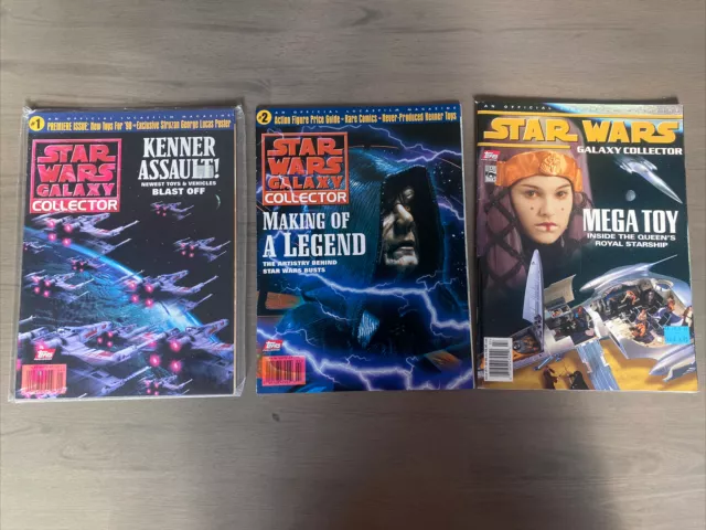 VINTAGE Y2K ERA Topps Star Wars Galaxy Collector Magazine Lot of 3: #1