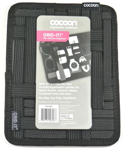 CPG7BK COCOON 9.25" x 7.25" Grid-It Organizer for pen,notepad,cellphone,charger