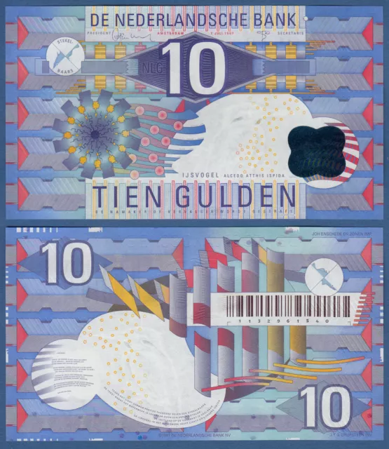 NIEDERLANDE / NETHERLANDS 10 Gulden 1997 UNC P. 99