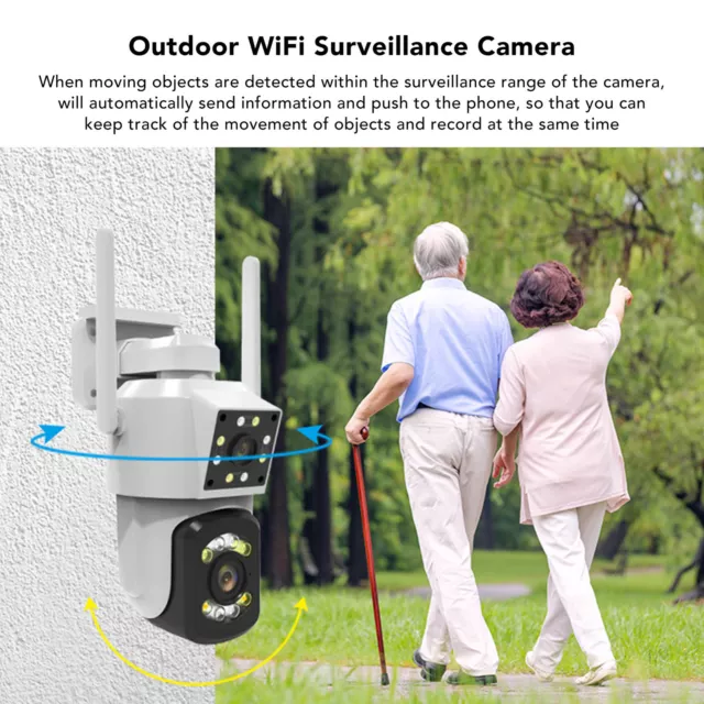 Outdoor WiFi Surveillance Camera 2 Lens PTZ IP Cam 320 90 ° Swivelling 3MP Nigh✈