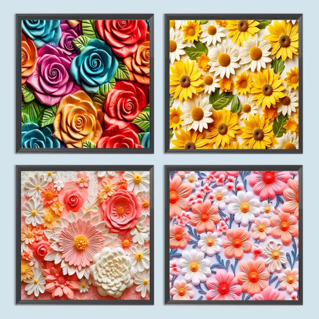 5D DIY Full Round Drill Diamond Painting Flower Kit Home Decoration Art Craft