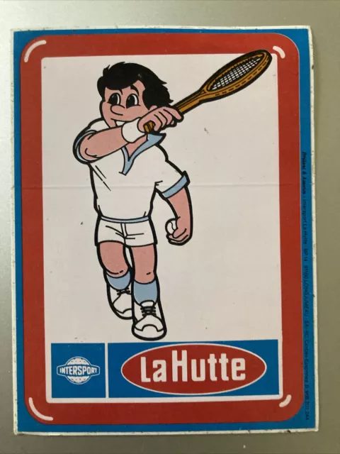 Autocollant sticker vintage publicitaire La Hutte Intersport Tennis