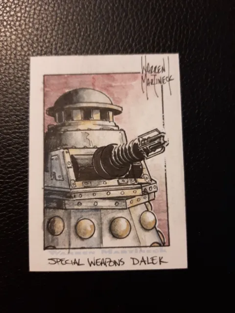Dr Who Special Weapons Dalek Hand Drawn Sketch Card Art By Warren Martineck