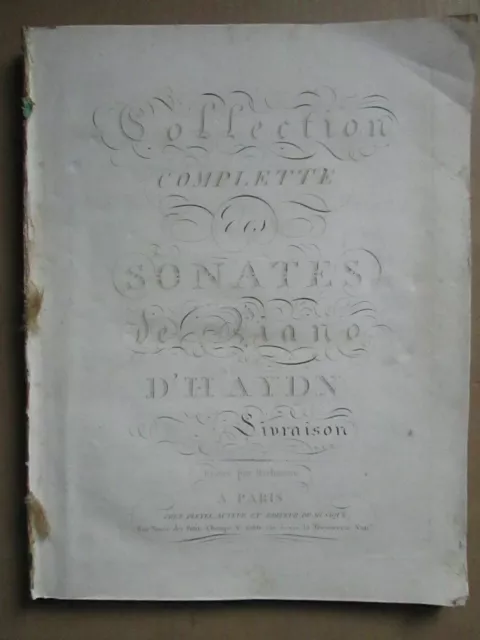 Franz-Joseph HAYDN : COLLECTION DES SONATES DE PIANO (4 livraisons), 1804.