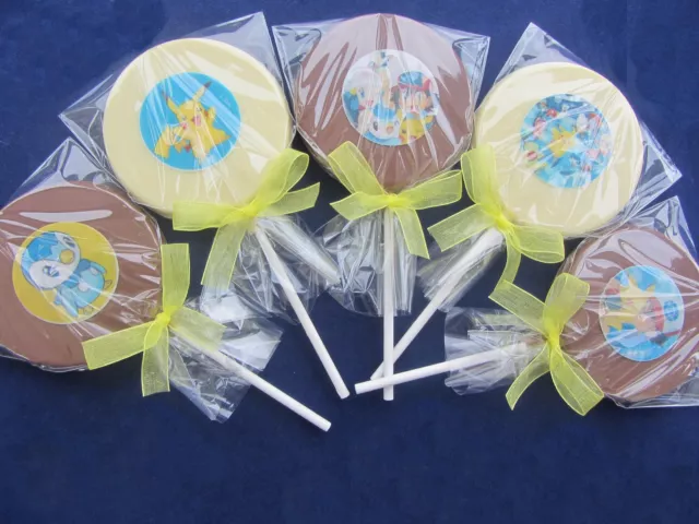 Pokemon/Ash/Pikachu/Go Chocolate Lollipops/Sweets Party Bag Fillers/Birthday