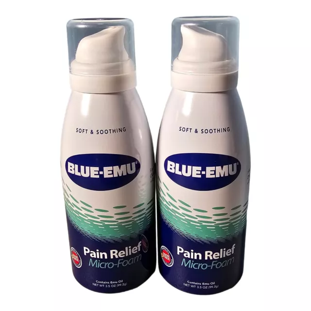 Lot of 2 | Blue-Emu | Pain Relief Micro-Foam | Oil | 3.5 Oz | Exp 9/23