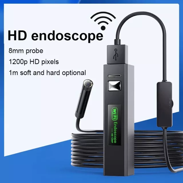 5MP Wifi Endoscope Camera HD 1200P Industrial Borescope 1M/3.3FT Cable YPC110