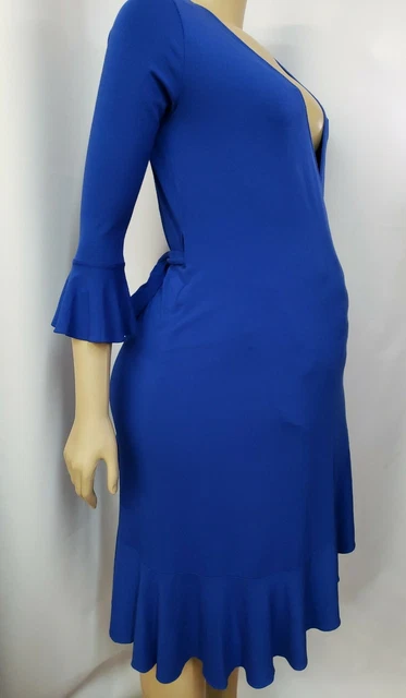 Isabella Oliver Royal Blue Maternity wrap dress size 1 #C