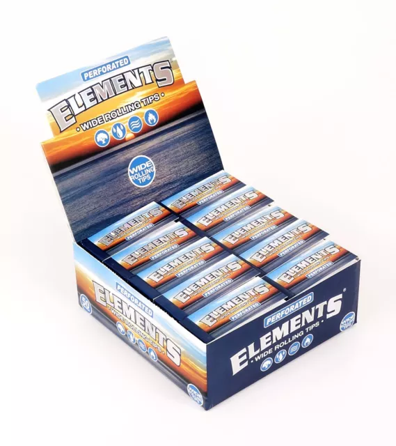 5 Boxen (250x) Elements Filter Tips wide King Size breite Tips perforiert