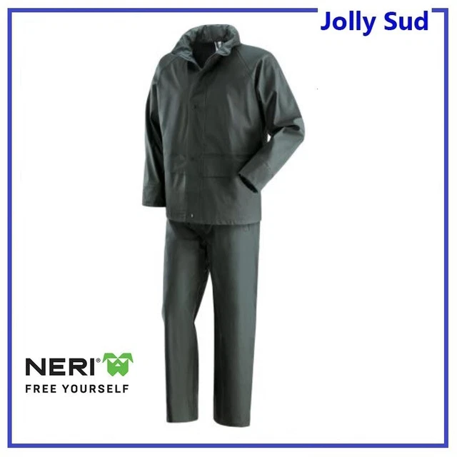 Completo Impermeabile Tuta da Lavoro Giacca Pantalone Uomo Pioggia Anti Pioggia