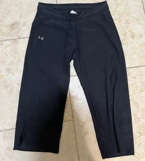 Women’s Black Under Armour Capri Workout Pants Heat Gear Size XS