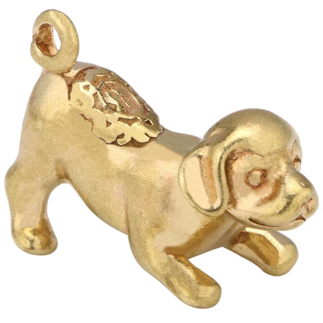 Statuetta cane retrò ottone scultura animale cane a forma di ottone statua Paperwei