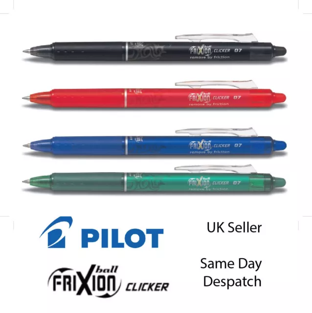 Pilot FriXion Ball / Clicker 0.7 Erasable Rollerball Pen Refills - In 16  Colours