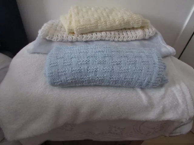 Bale of Babies Blankets x 5 knitted