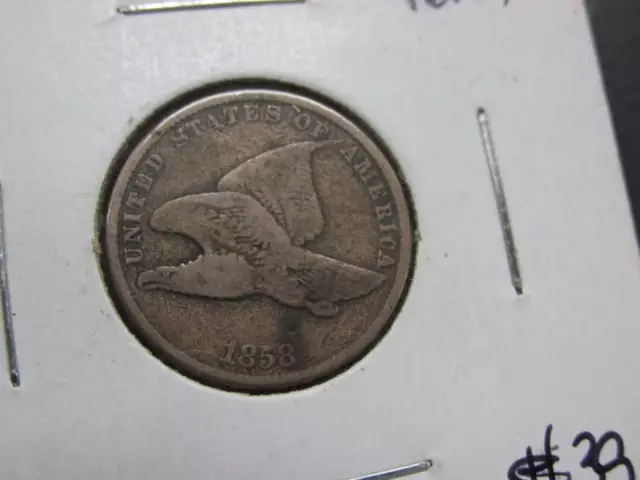 1858 Flying Eagle Small Cent 1c Fine Q1AY