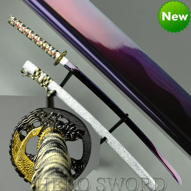 Handmade Purple 1095 High Carbon Steel Katana Muramasa Japanese samurai  sword