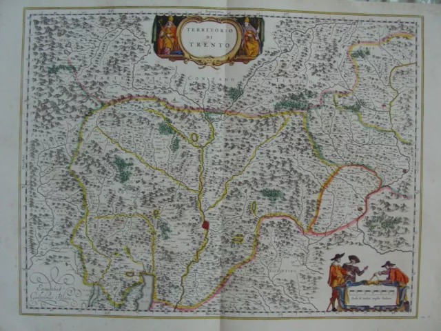 Mappa Territorio Di Trento 1640 Trentino Cadore Tirolo Belluno Brescia Vicenza