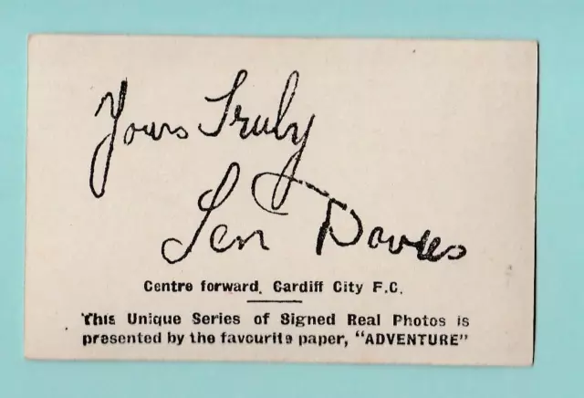 Football  - Adventure / Thomson  -  Len Davies Of Cardiff City  F. C. -  1930 2
