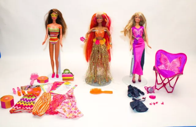 Barbie Dolls Lot of 3 Party Party Party Teresa Hula Hair Chair Flair NO BOX Barbie Dolls Lot of 3 Party Party Party Teresa Hula Hair Chair Flair NO BOX