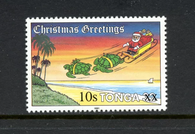 R2879 Tonga 2004 Noël Tortues Santa Type 1 Surcharged Rare ! MNH