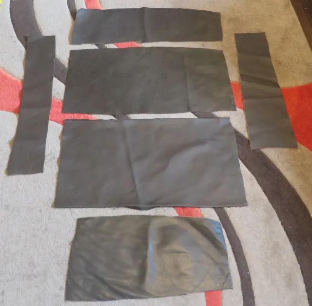 Konvolut zurückgewonnenes Leder schwarz abgeschnitten 6 Stück Menge 2