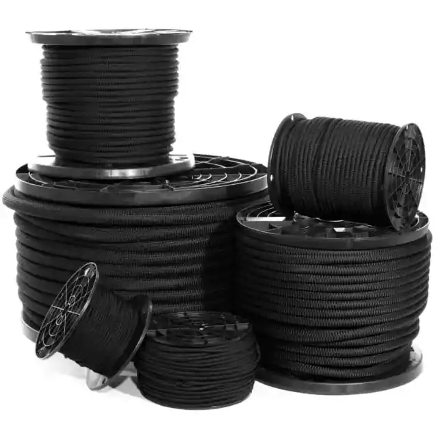 Paracord Planet Black Diamond Weave Shock Cord - 1/2 and 3/4-inch Diameters