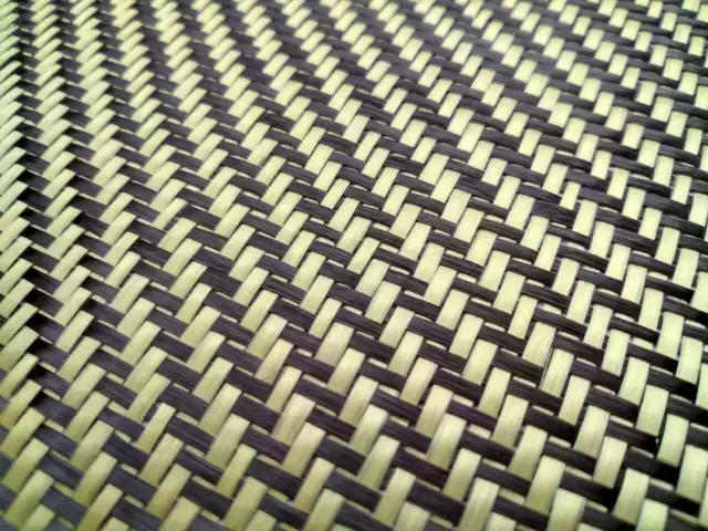 Carbon fiber&Yellow Aramid mixed Fabric cloth 2x2 Twill 20"/0.5m width 3K 200gsm