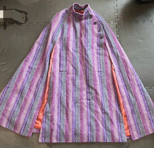 VINTAGE JIMMY HOURIHAN Donegal Tweed Coat Herringbone Blue Size 10