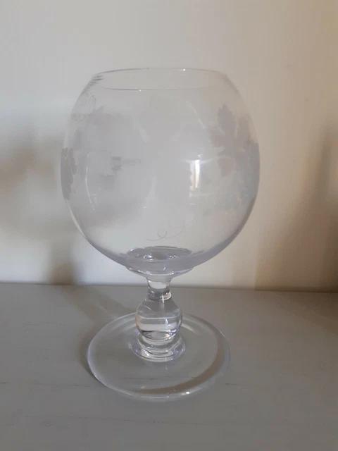 GRAND VERRE LOUIS PHILIPPE VERRE Soufflé décor guirlande grappe de raisin Transparent
