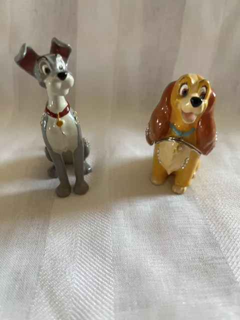 Disney Parks ARRIBAS Jeweled LADY & THE TRAMP Lady And Trinket  Figurines New