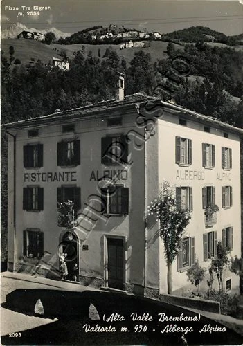 Cartolina di Valtorta, ristorante albergo alpino - Bergamo, 1964