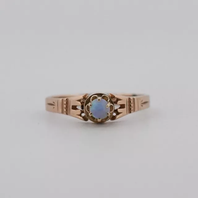 Petite Victorian Opal Solitaire Ring - R-723HR-G475